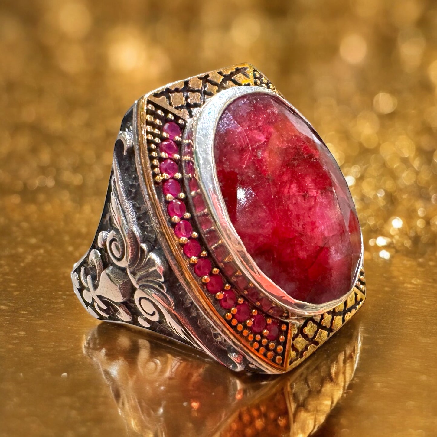 Silver Ring with Ruby