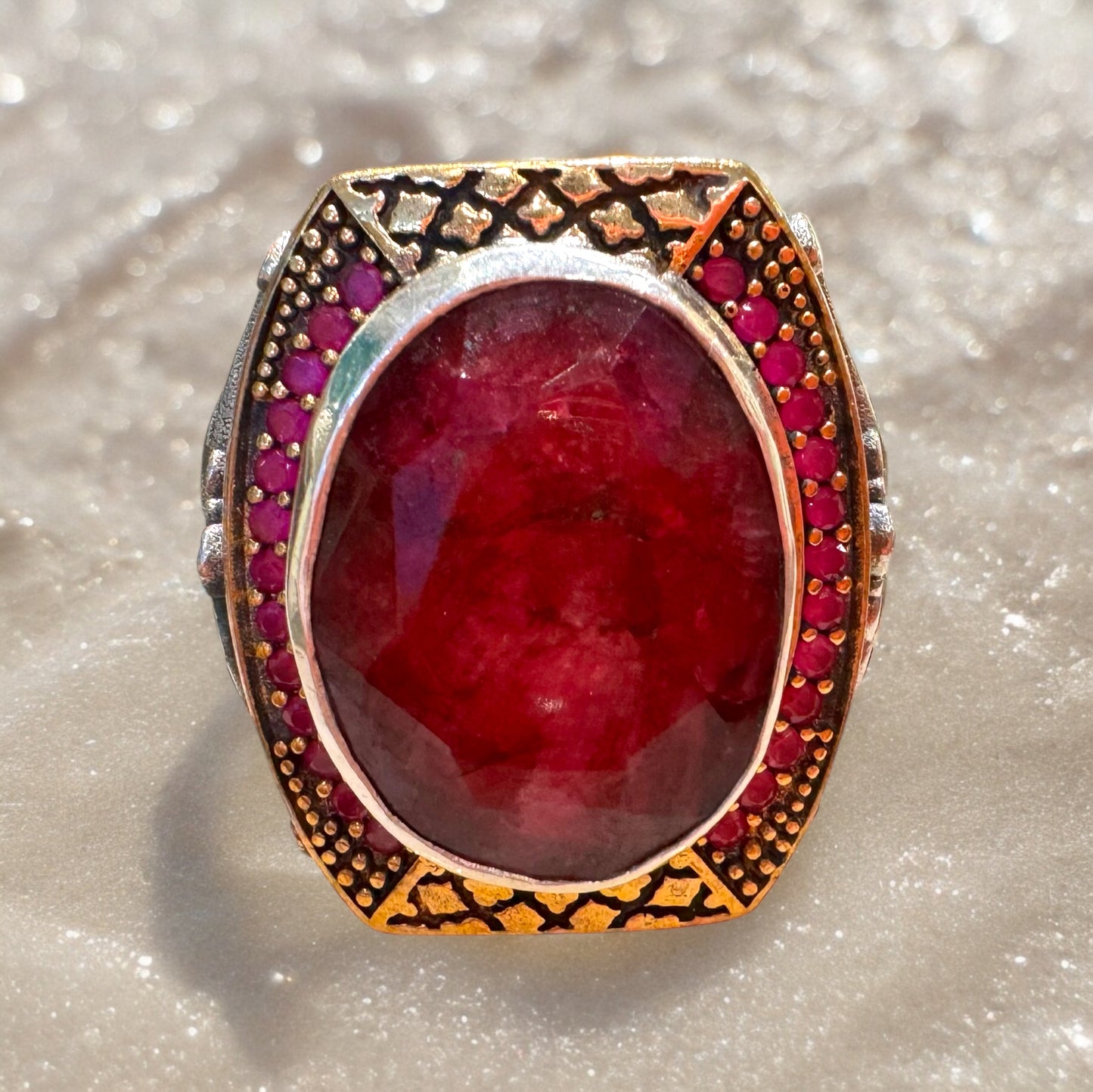 Silver Ring with Ruby