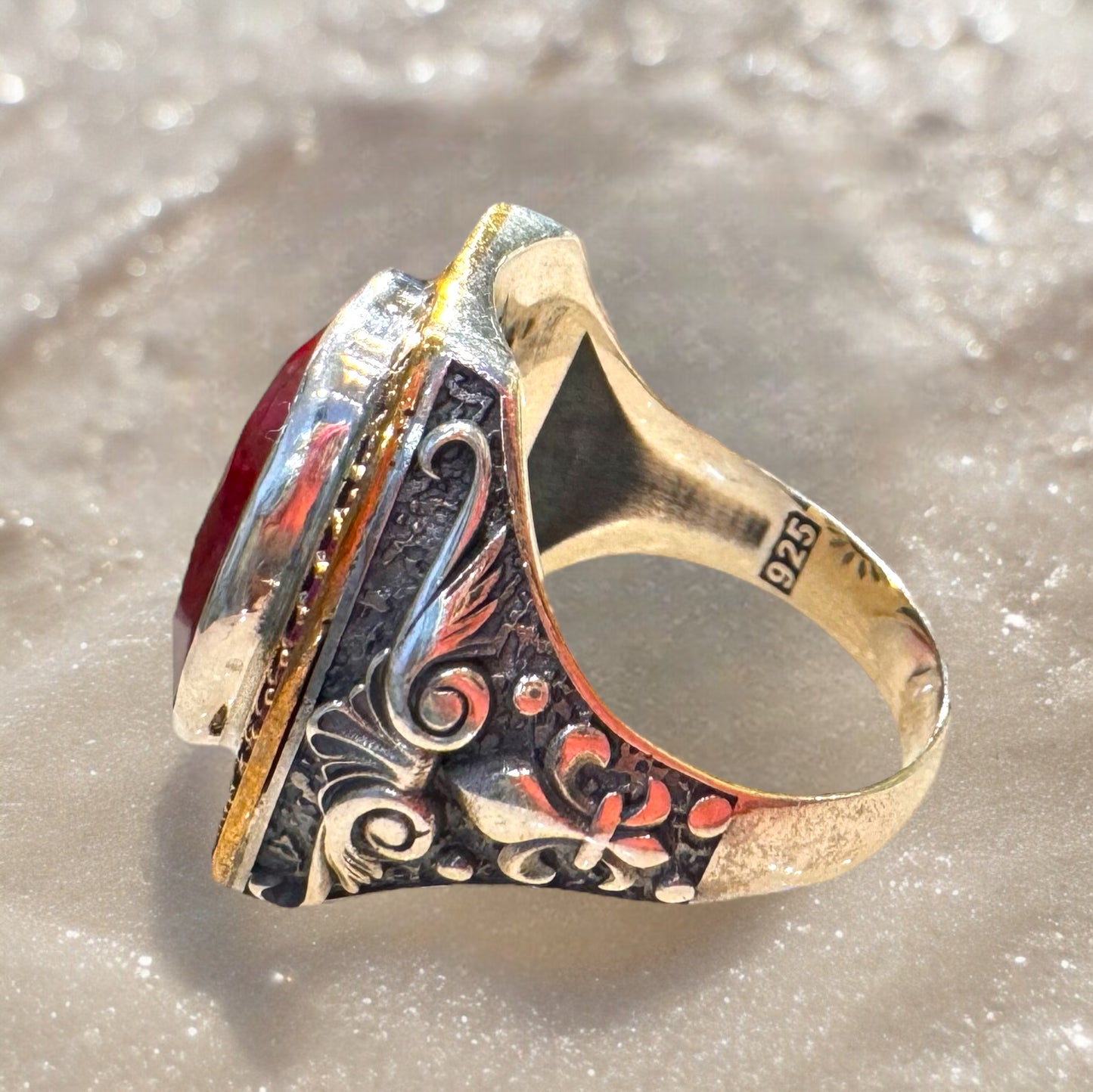 Silver Ring with Ruby