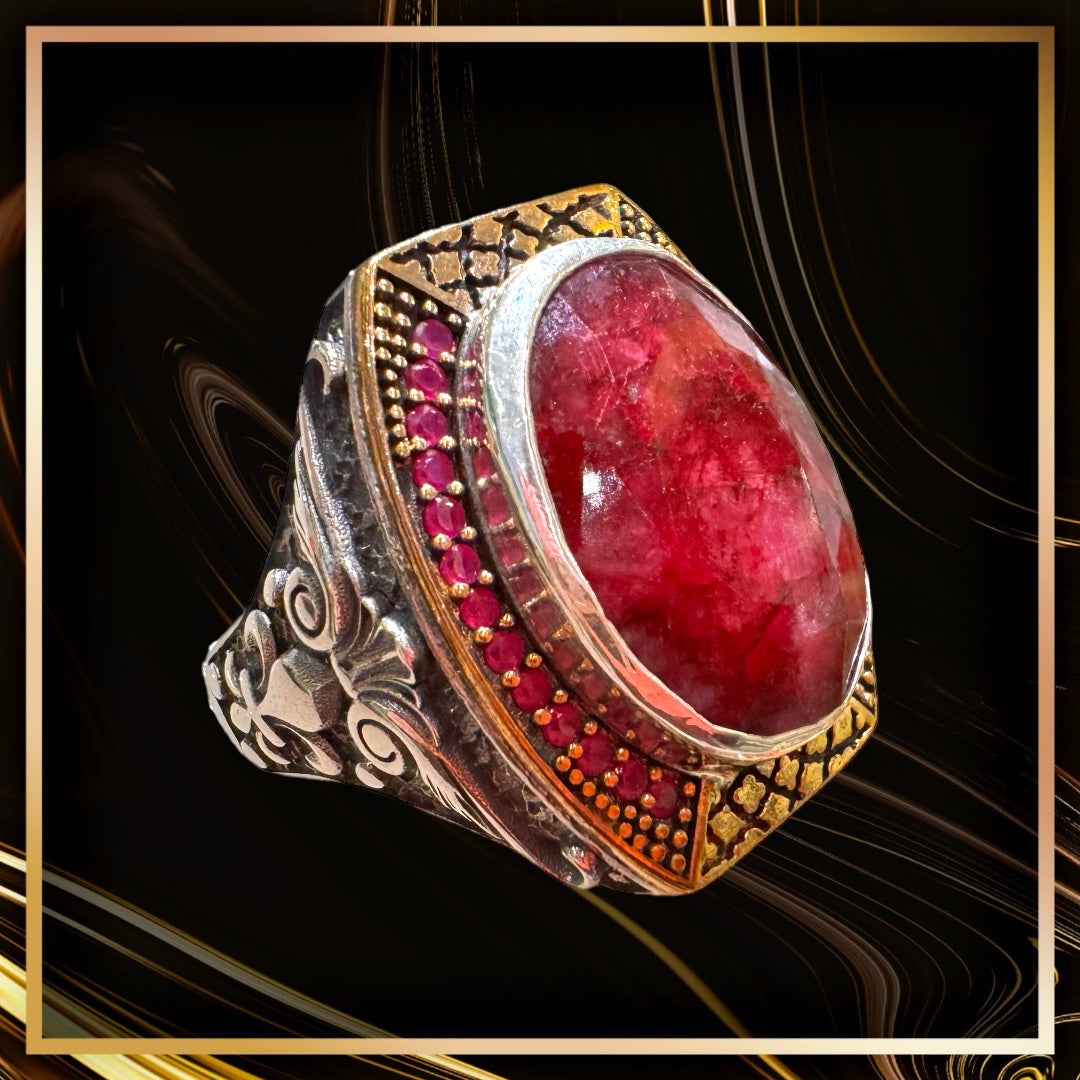 Silver Ring with Ruby